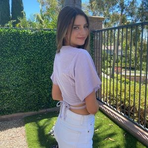 Light Purple Wrap Top